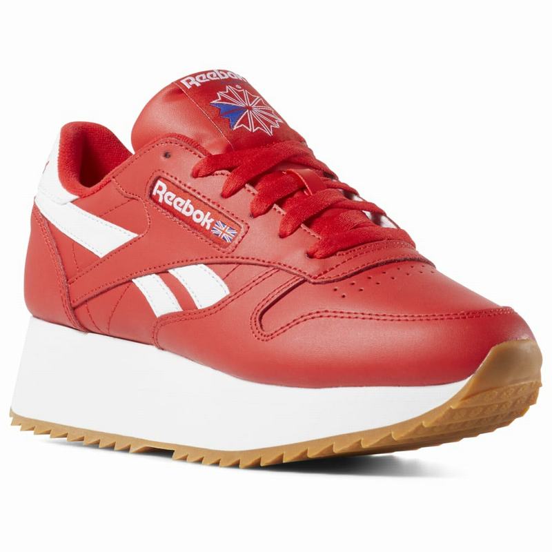 Tenisi Reebok Classic Leather Double Dama Rosii/Albi Romania MV7848MV